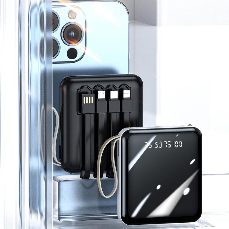 Lisslune | Fast Charge 20000mAh Mini Powerbank with Integrated Cables