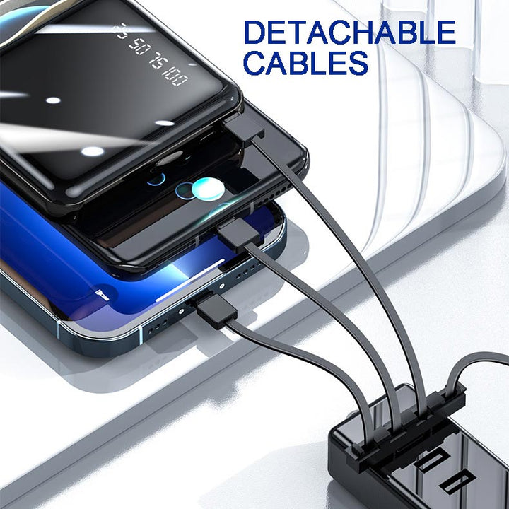 Lisslune | Fast Charge 20000mAh Mini Powerbank with Integrated Cables