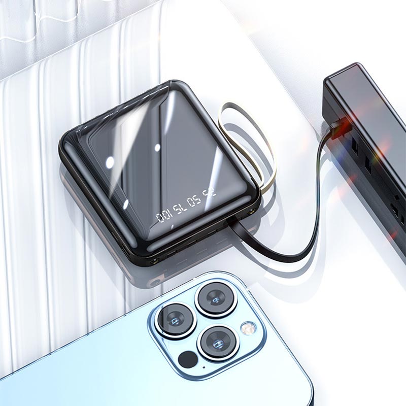 Lisslune | Fast Charge 20000mAh Mini Powerbank with Integrated Cables