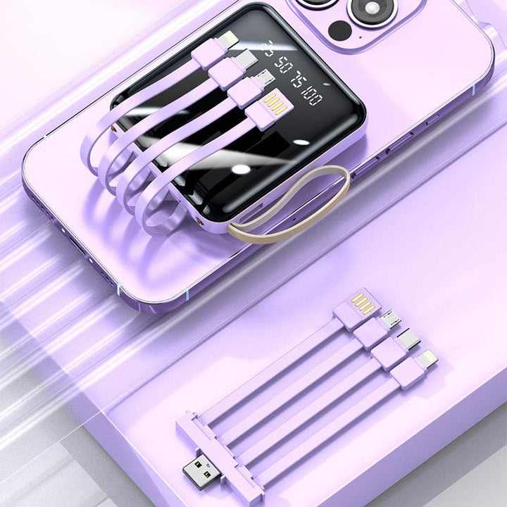 Lisslune | Fast Charge 20000mAh Mini Powerbank with Integrated Cables