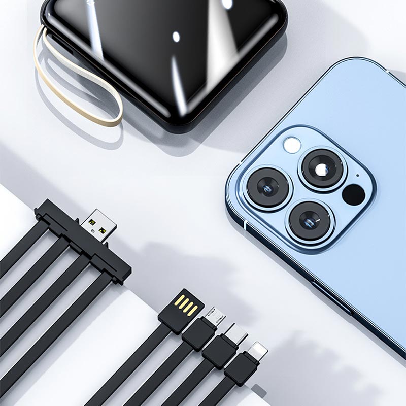 Lisslune | Fast Charge 20000mAh Mini Powerbank with Integrated Cables