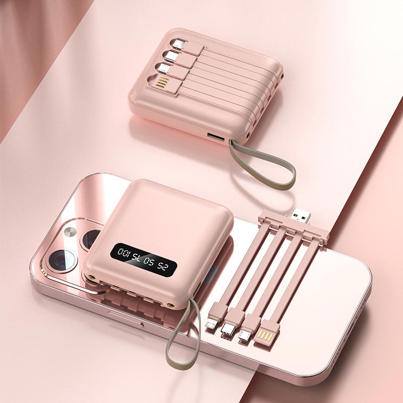 Lisslune | Fast Charge 20000mAh Mini Powerbank with Integrated Cables