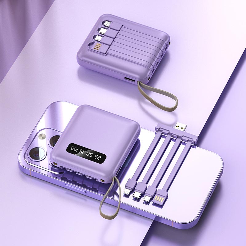 Lisslune | Fast Charge 20000mAh Mini Powerbank with Integrated Cables