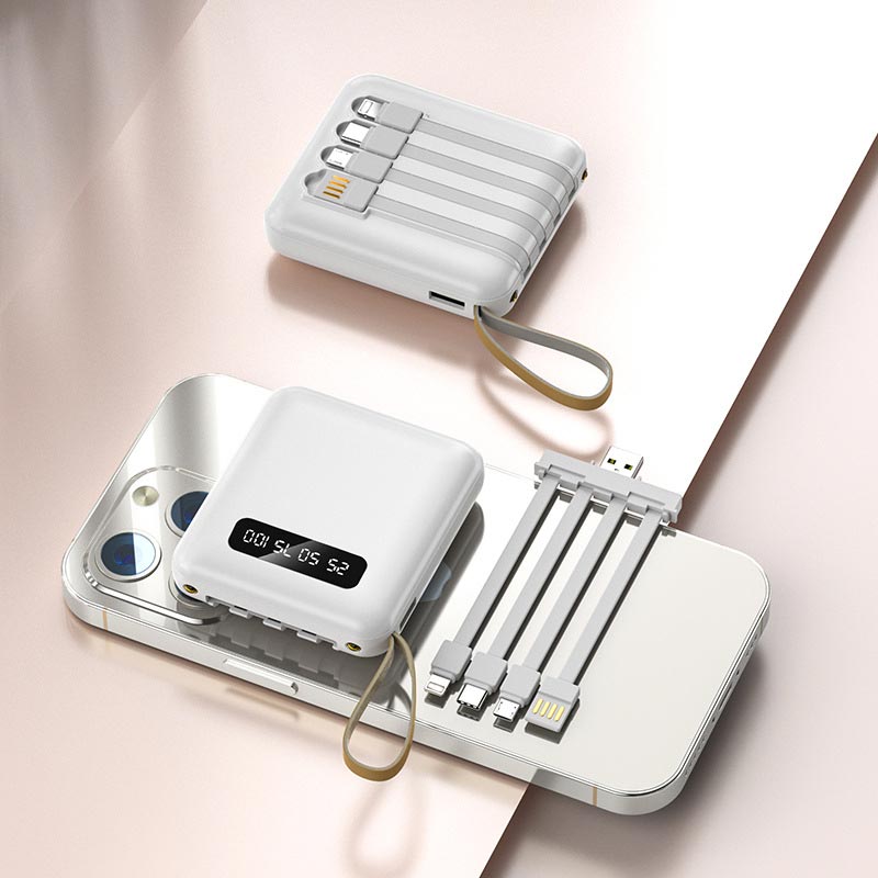 Lisslune | Fast Charge 20000mAh Mini Powerbank with Integrated Cables