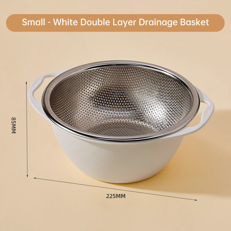 Lisslune | Multipurpose Double Layer Drainage Basket