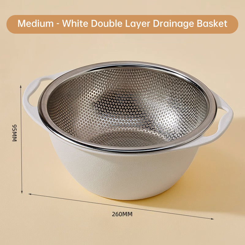 Lisslune | Multipurpose Double Layer Drainage Basket