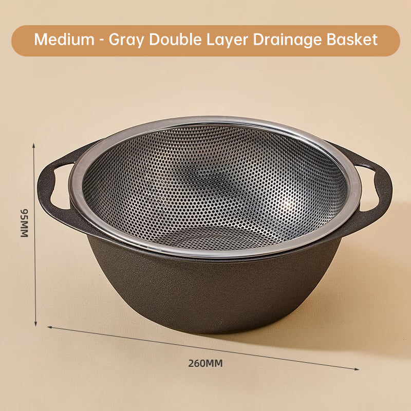 Lisslune | Multipurpose Double Layer Drainage Basket