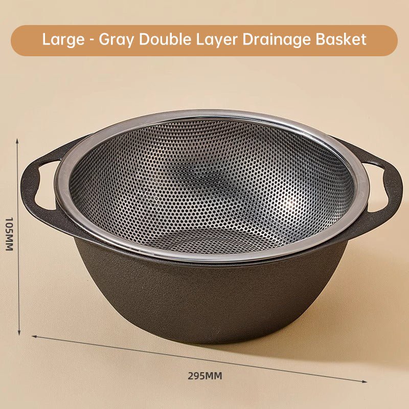 Lisslune | Multipurpose Double Layer Drainage Basket