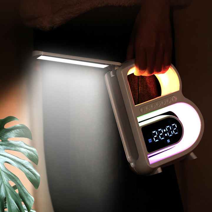 Lisslune | BrightB - LED letter lamp B with clock and shelf