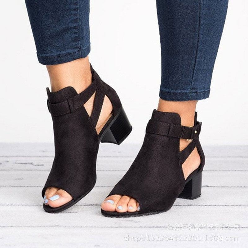 Lisslune | Women's Retro Sandals with Block Heel