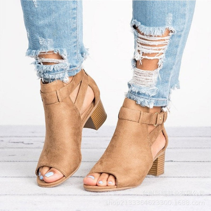 Lisslune | Women's Retro Sandals with Block Heel