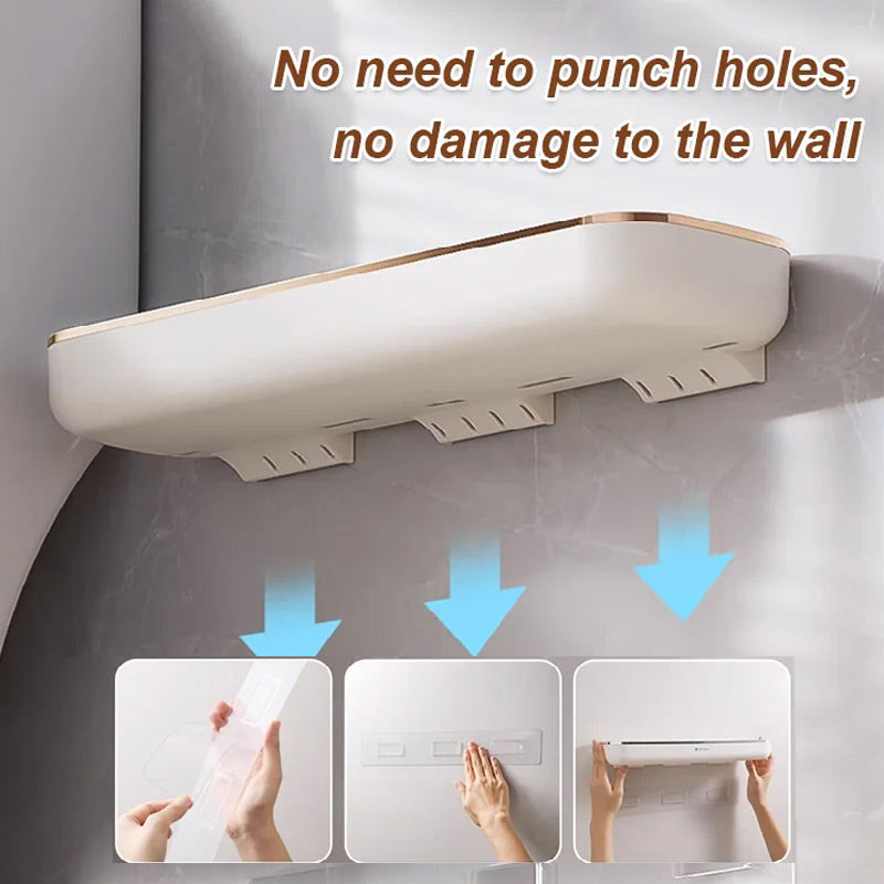 Lisslune | No-Punch Wall Mounted Bathroom Storage Shelf