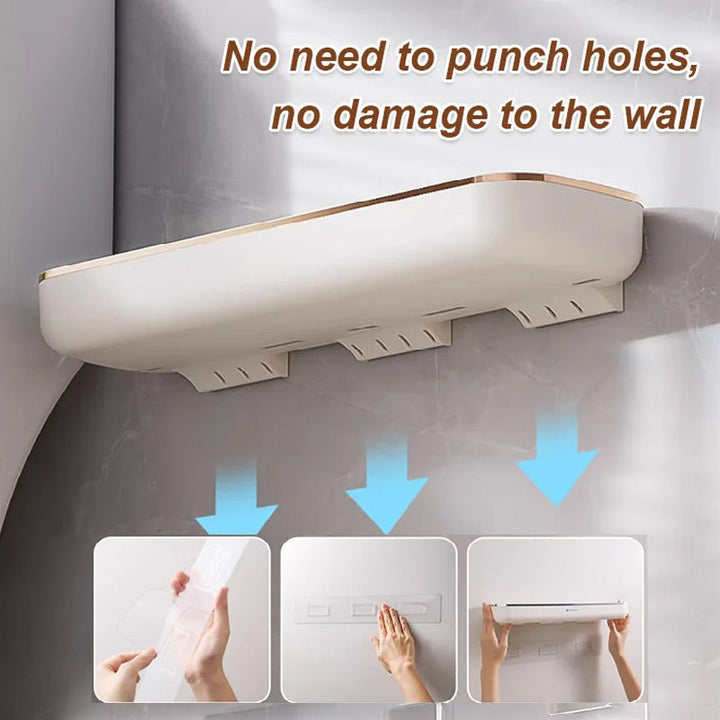 Lisslune | No-Punch Wall Mounted Bathroom Storage Shelf