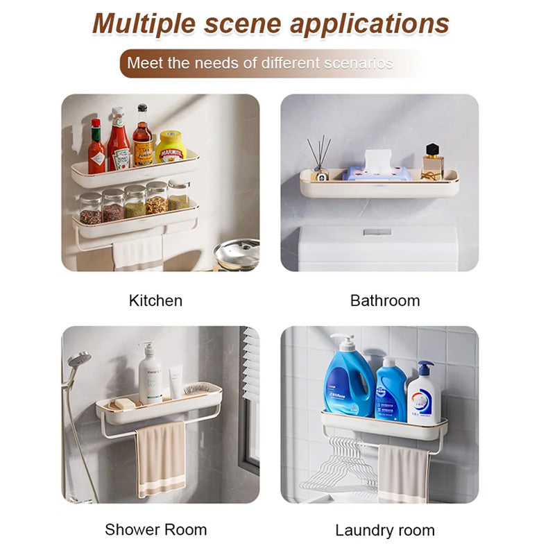 Lisslune | No-Punch Wall Mounted Bathroom Storage Shelf