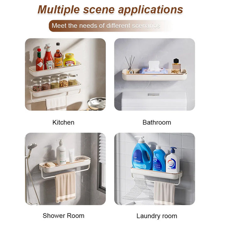 Lisslune | No-Punch Wall Mounted Bathroom Storage Shelf