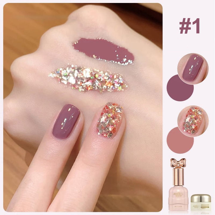Lisslune | Trendy Bicolored Glitter Nail Polish Set