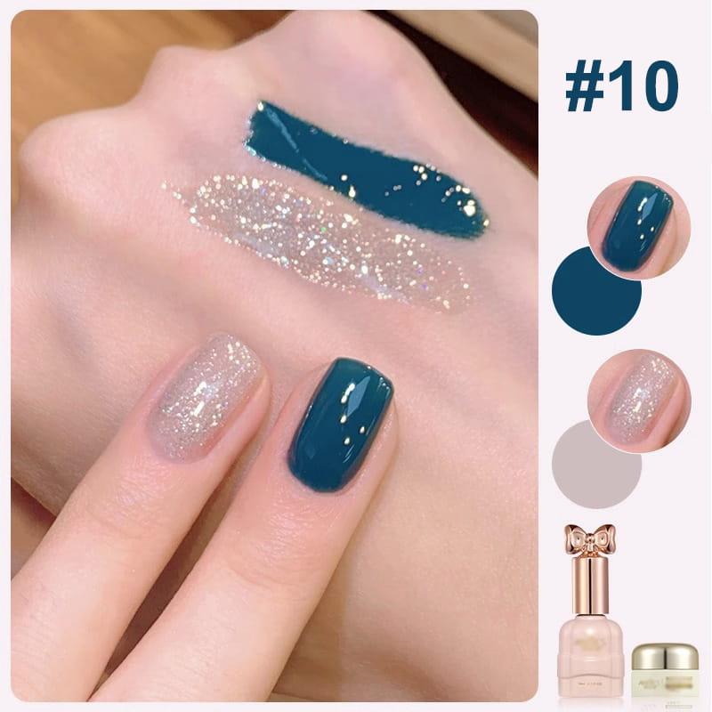 Lisslune | Trendy Bicolored Glitter Nail Polish Set
