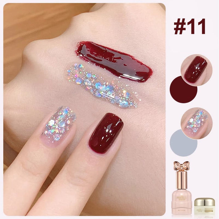 Lisslune | Trendy Bicolored Glitter Nail Polish Set