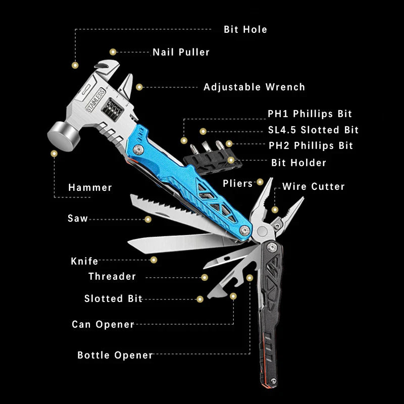 Skorter | Multifunctional Stainless Steel Folding Body Ball Hammer