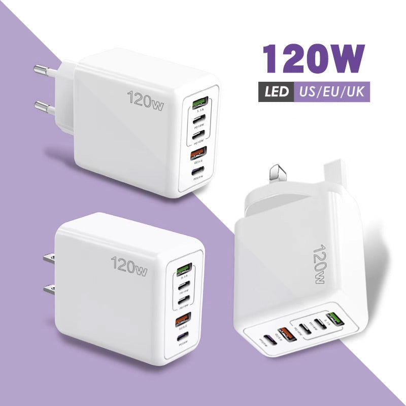 Lisslune | 120W Fast Charger with 5 Ports⚡