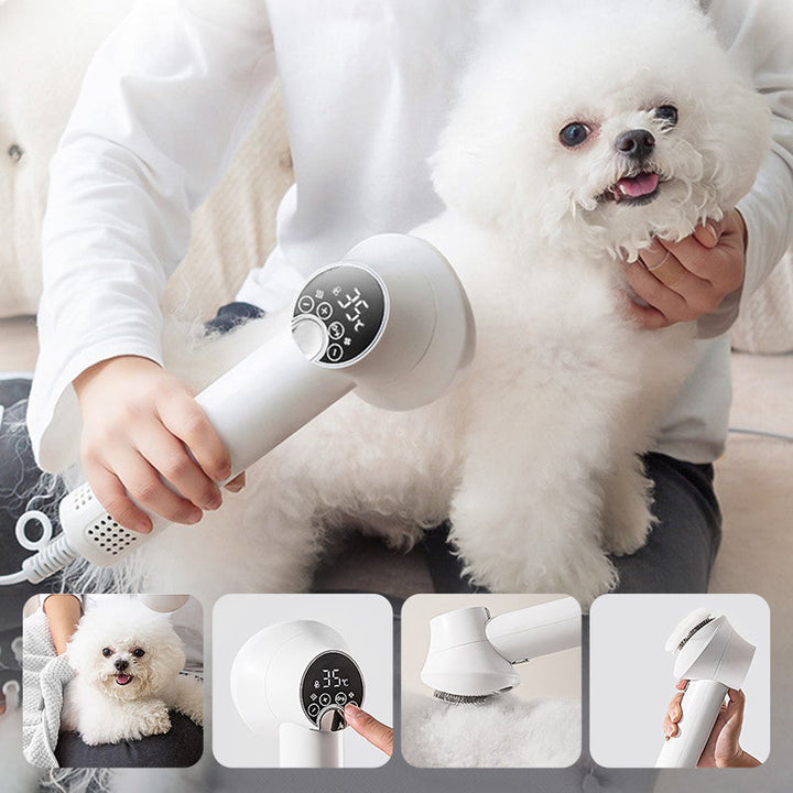 Lisslune | Low Noise Pet Hair Dryer with Slicker Brush