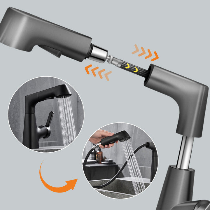 Lisslune | 1-Hole Sink Mixer with Pull-Out Spray Head