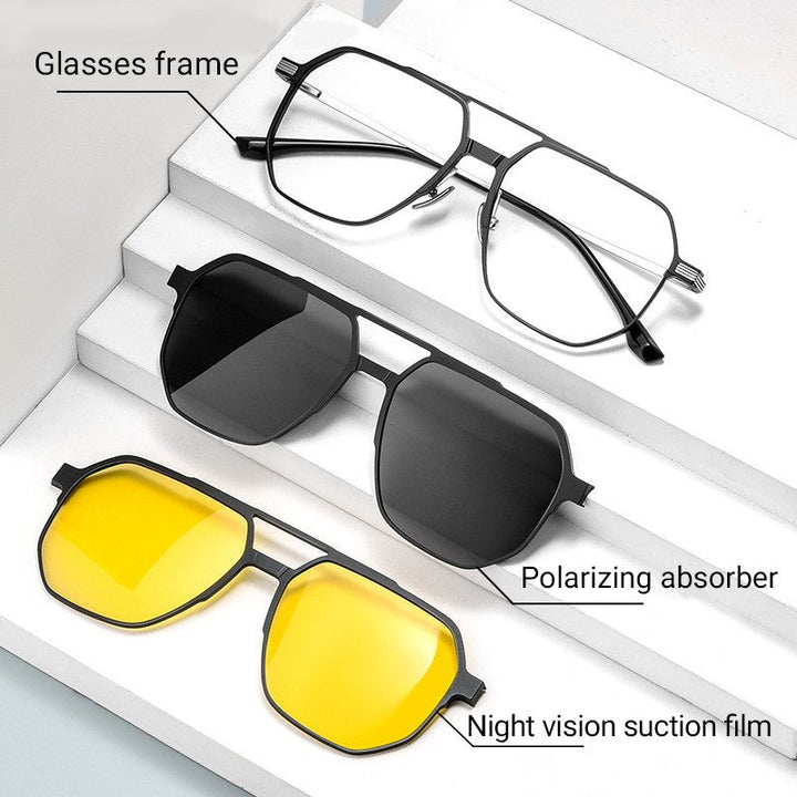Lisslune | 3 in 1 Vintage Magnetic Clip on Sunglasses