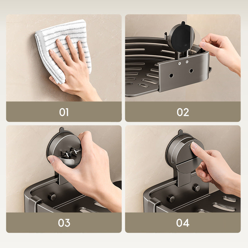 Lisslune | 2PCS Wall Mounted Bathroom Organizer with Suction Cup