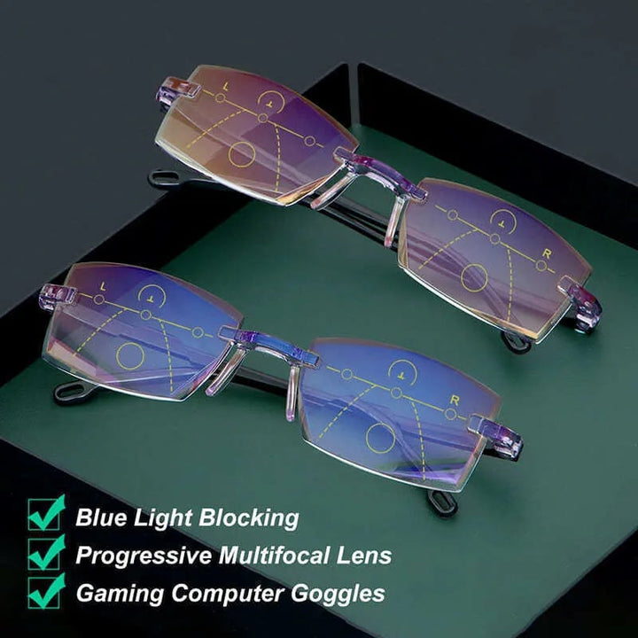 Lisslune | High Hardness Anti-Blue Progressive Distance and Near Range Dual-Use Reading Glasses