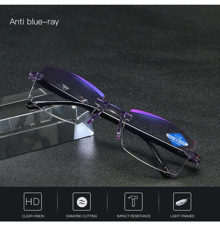 Lisslune | High Hardness Anti-Blue Progressive Distance and Near Range Dual-Use Reading Glasses