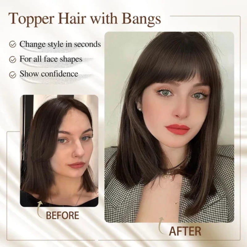 Lisslune | Natural Hairpiece with Bangs for Women