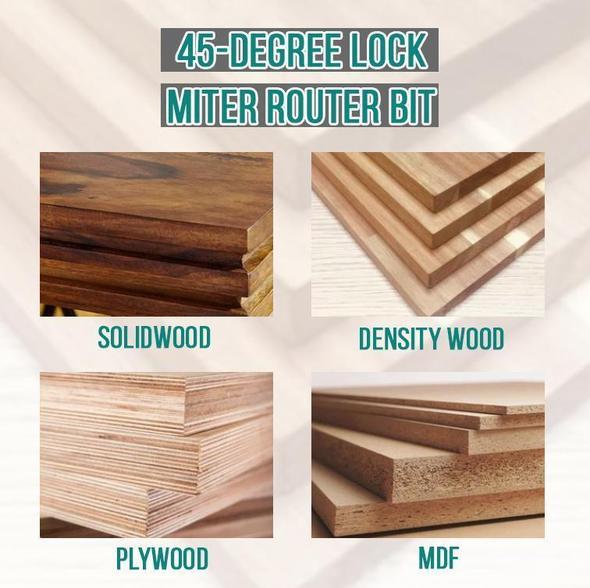 Lisslune | WoodCarver | 45° Miter Bit for Perfect Wood Joints