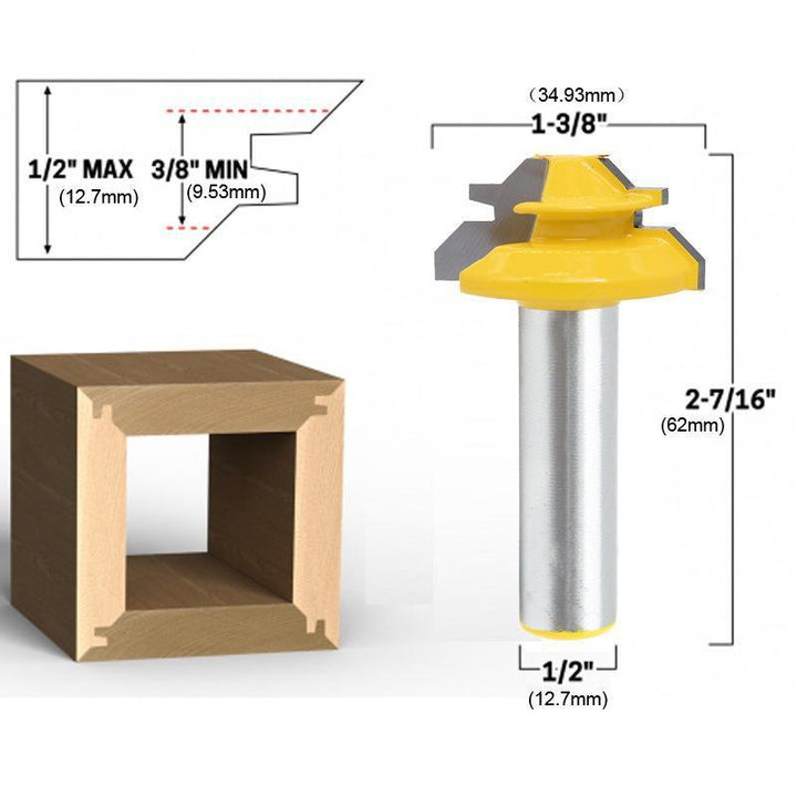 Lisslune | WoodCarver | 45° Miter Bit for Perfect Wood Joints