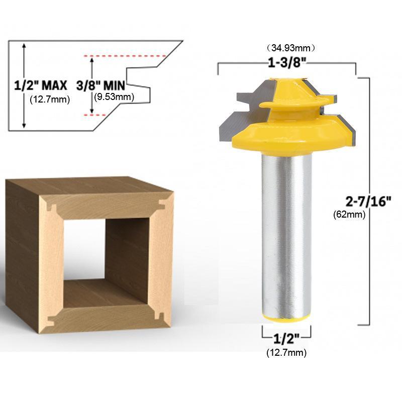 Lisslune | WoodCarver | 45° Miter Bit for Perfect Wood Joints