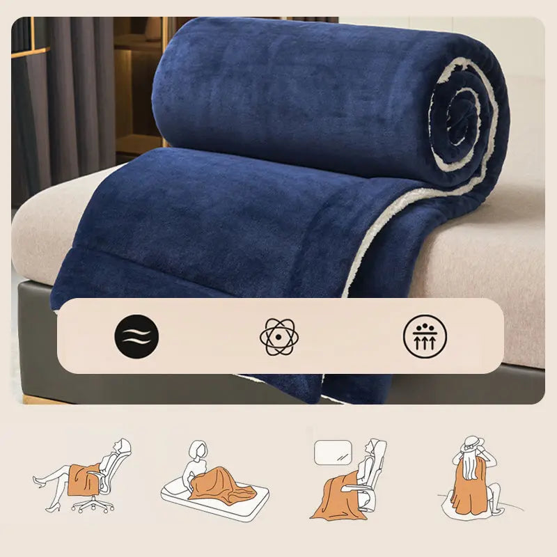 Lisslune | HugLuxe Reversible Blanket – Velvet & Lambswool for All Seasons