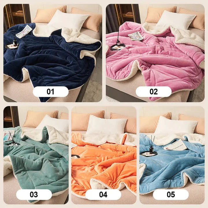 Lisslune | HugLuxe Reversible Blanket – Velvet & Lambswool for All Seasons