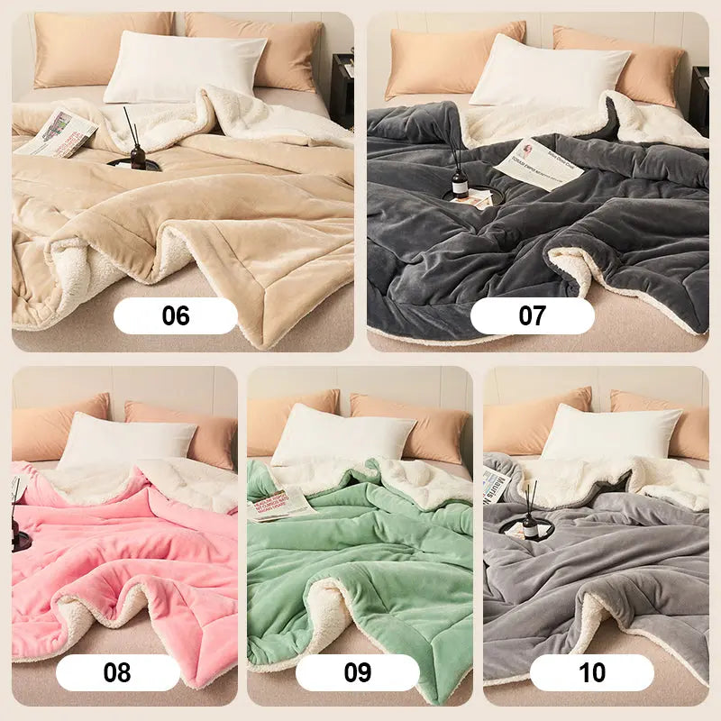 Lisslune | HugLuxe Reversible Blanket – Velvet & Lambswool for All Seasons
