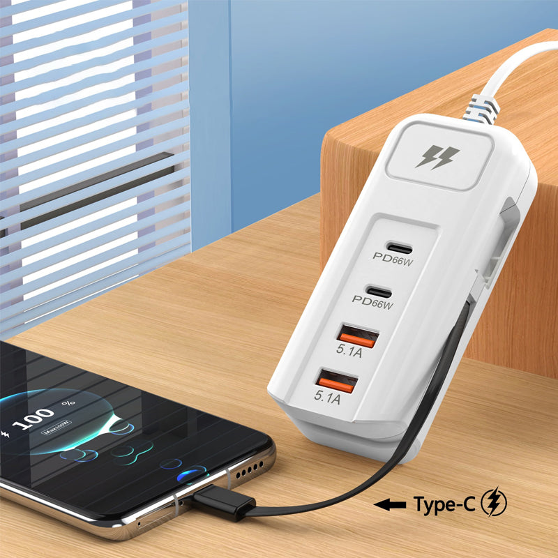 Lisslune | Multifunctional fast charging socket - 2PD + 2USB