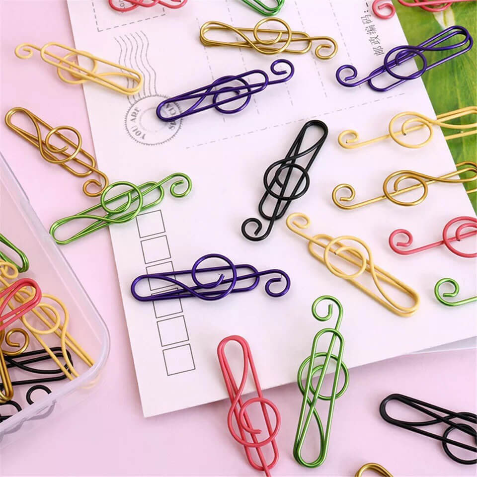 Lisslune |  Multicolored musical clips in metal (100 pcs)