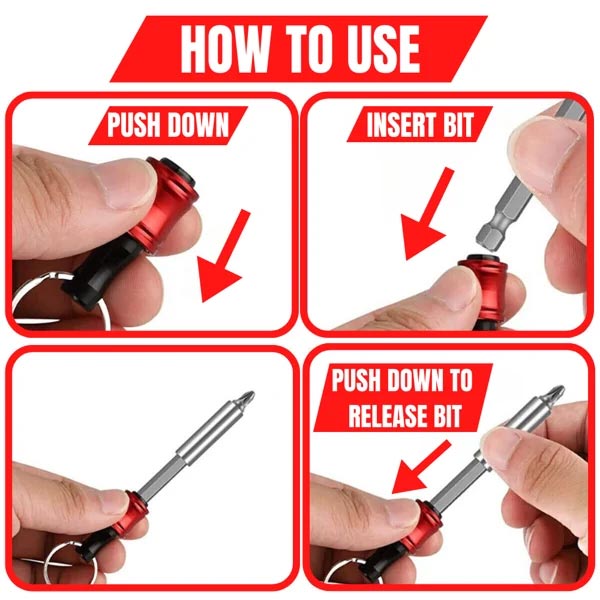 Lisslune | 1/4" hex screwdriver bit holder key rings