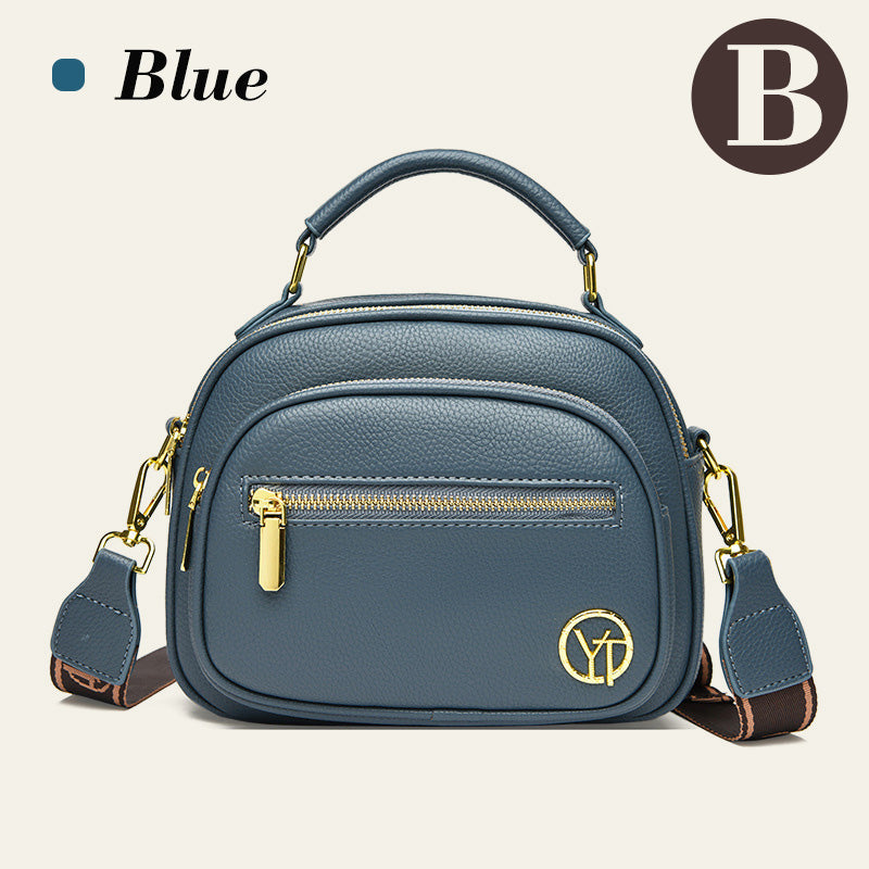 Lisslune | Classic multi-room adjustable wide strap PU leather crossbody bag