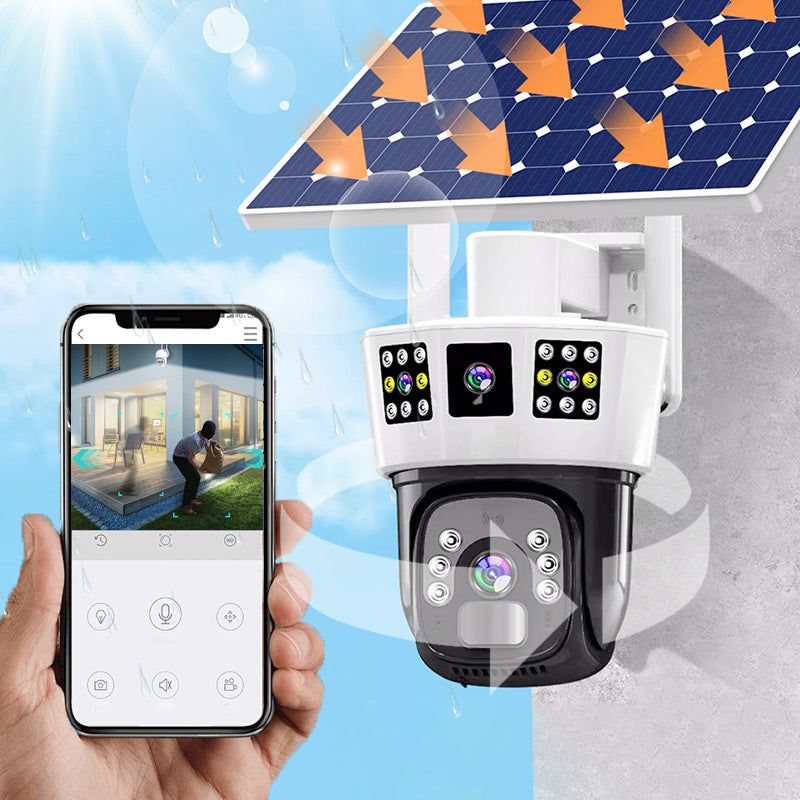 Lisslune | 360° smart solar surveillance camera with three screens