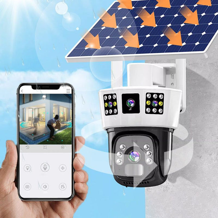 Lisslune | 360° smart solar surveillance camera with three screens