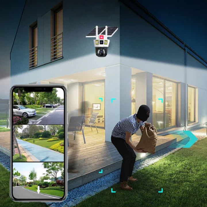 Lisslune | 360° smart solar surveillance camera with three screens