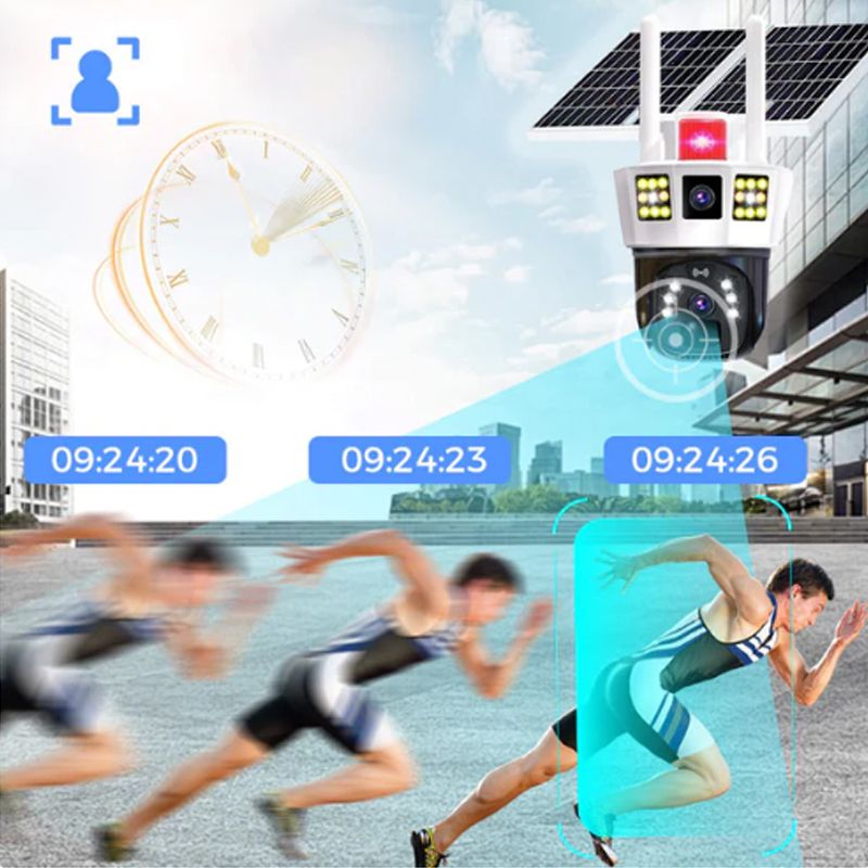 Lisslune | 360° smart solar surveillance camera with three screens