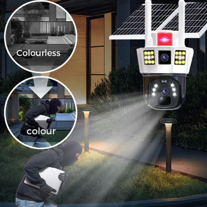 Lisslune | 360° smart solar surveillance camera with three screens