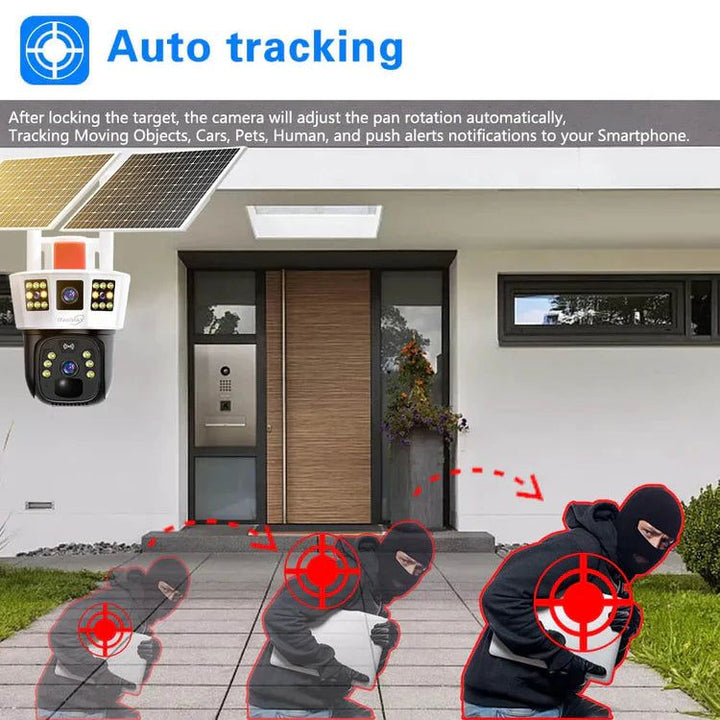 Lisslune | 360° smart solar surveillance camera with three screens