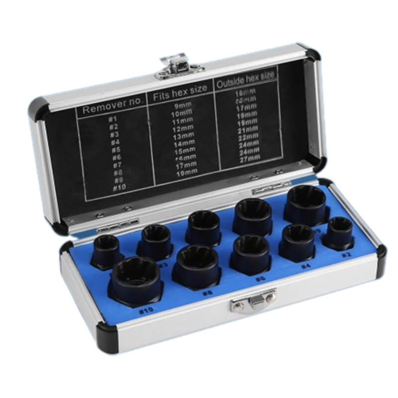 Lisslune | 10 pcs. set with screw extractor for damaged screws