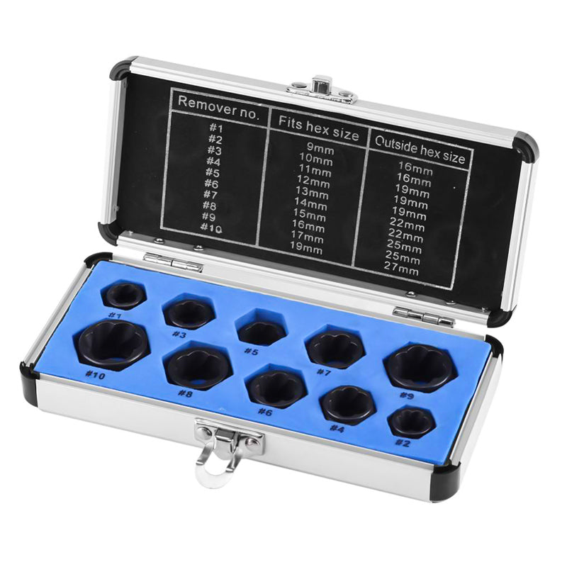 Lisslune | 10 pcs. set with screw extractor for damaged screws
