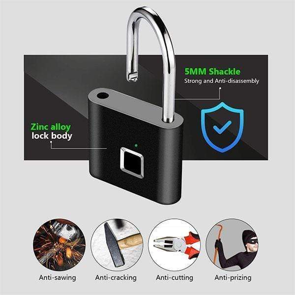 Lisslune | Limited Time Portable Fingerprint Lock, Smart Door Lock with Theft Protection